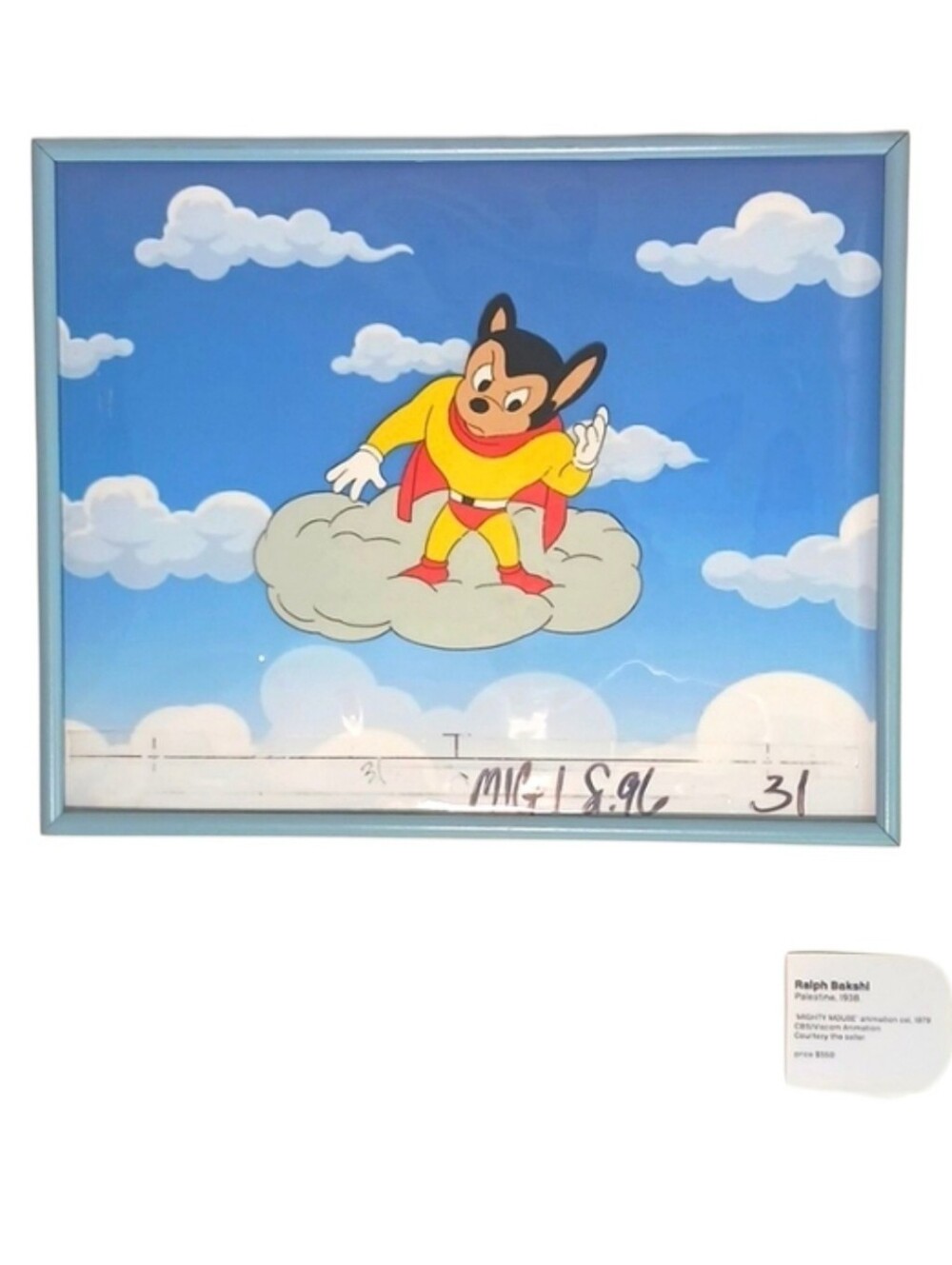 Mighty Mouse Ralph Bakshi Pastel Frame, 11×13.5, Multicolor+ Pastel.